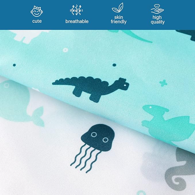 Crib Sheets for Boys or Girls 4-Pack, Fitted Crib Sheet 52'' x 28'' for Standard Crib & Toddler Mattress, Soft and Breathable Material, Baby Crib Sheets Neutral, Aqua