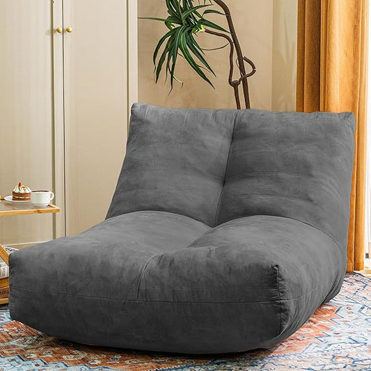 Bean Bag Chair Lazy Bean Bag Sofa, Floor Beanbag Chairs with Stuffed High-Density Foam, Memory Foam Bean Bag Sofa for Living Room, Bedroom and Office