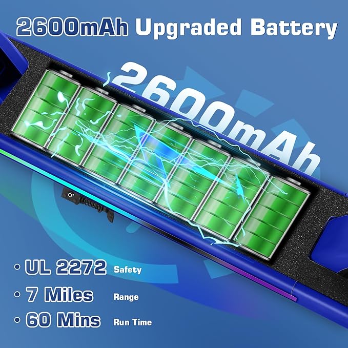 Caroma Electric Scooter for Kids Ages 6-12,150W/180WMotor,10 MPH Max Speed & 7 Miles,Colorful Lights,Adjustable Height & Speed,LED Display,Foldable Kids Electric Scooter 132 Lbs Max Load,Idea Gift