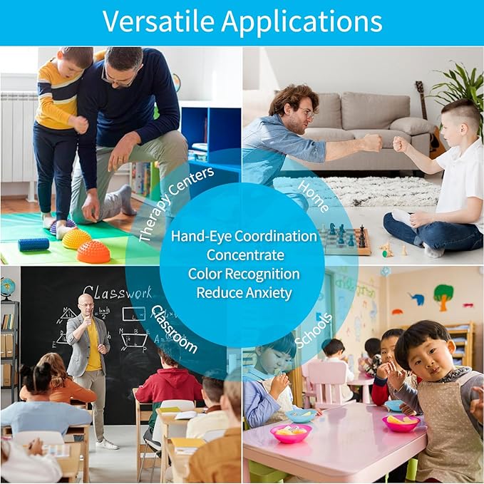 Art3d 6”x6” Square Sensory Fidget Liquid Motion Tiles for Kids, Toddler, Teens - Interactive Soft Gel Liquid Play Mats for Home, Schools, Playrooms, Multi-Pack of 6 Tiles