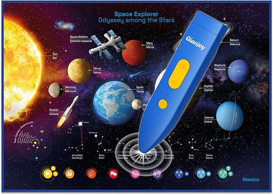 Bilingual Interactive Solar System Poster for Kids – Educational Talking Space Poster for Kids Aged 3-12, STEM Learning Toy, Ideal for Classroom & Home, Space-Themed Wall Decor