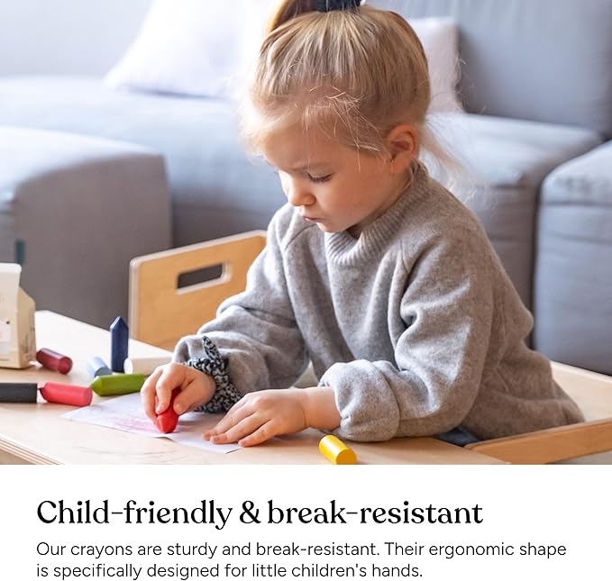 Beeswax Crayons 12 Vibrant Colors | 100% Natural & Eco-Friendly | Safe for Toddlers 1-3