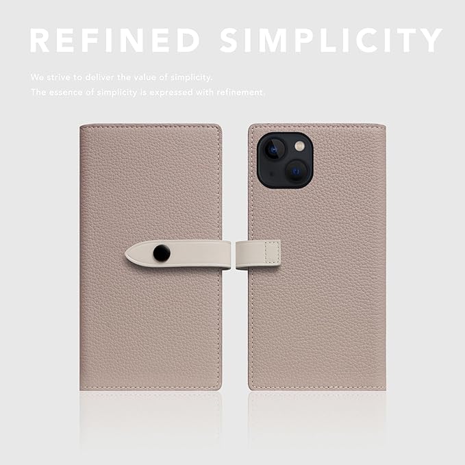 D8 Edition Full Grain Leather Wallet Case for iPhone 15 - [2-in-1] Handcrafted Detachable Diary Style with Magnetic MagSafe Back Cover and Snap Closure, Gift Box Included (Light Cream)