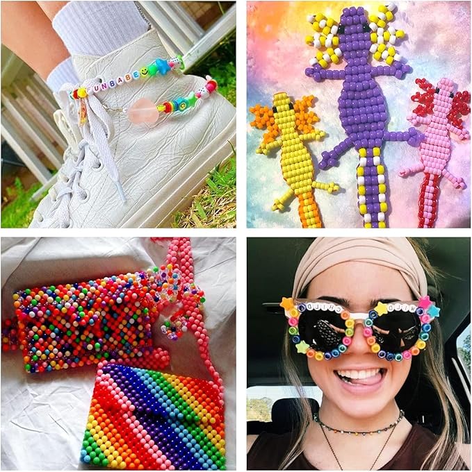 JULIMAIDONG 11500Pcs Pony Beads, Beads for Bracelets Making, Multi-Colored Hair Beads for Hair Braids, 144 Colors Kandi Friendship Bracelet Beads Jewelry Making Kits for Craft (144Color)