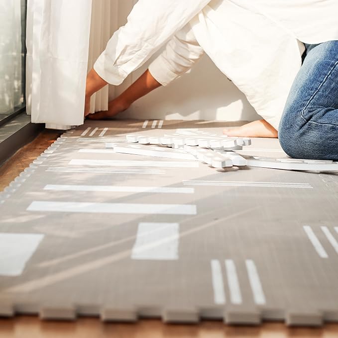 Baby Play Mats for Floor - Nira (6x6ft) - Premium EVA Foam Play Mat for Babies & Toddlers - Perfect for Tummy Time, Crawling, Playroom - Stylish & Comfortable Kids Play Mat