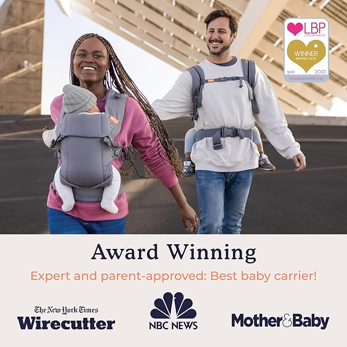 Beco Baby Gemini Newborn to Toddler Carrier - Front, Back and Hip Seat, Backpack & Front With Adjustable Seat, Ergonomic Holder 7-35lbs (Pink Linen)