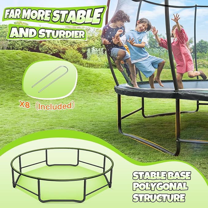 BCAN 8FT 10FT 12FT 14FT 15FT 16FT Recreational Trampoline with Enclosure for Kids Adults, ASTM Approved, Outdoor Trampolines with Ladder for Kids