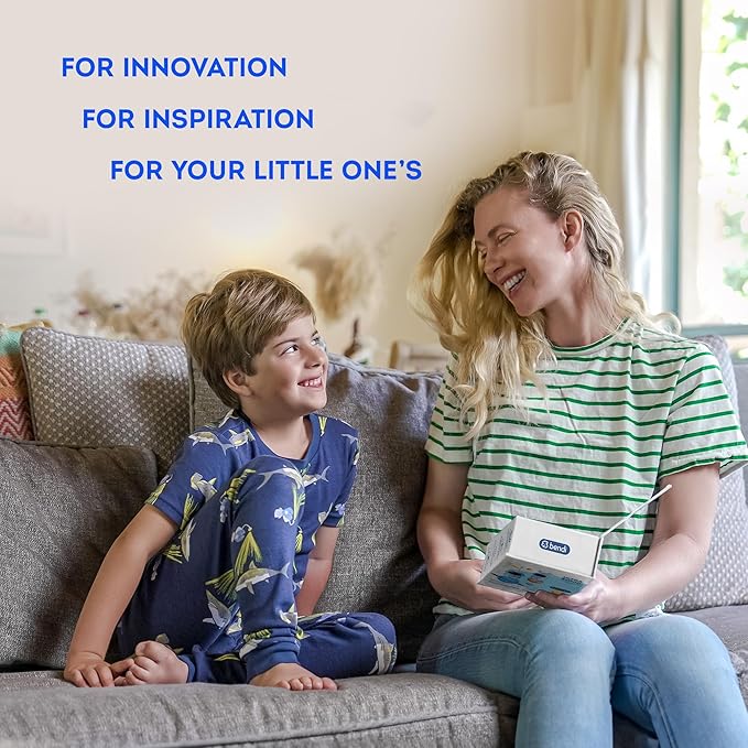 Bendi Kids U-Shaped Electric Toothbrush Ages 2-7 – 360° Mouthguard Design with Memory, 5 Brushing Modes & Multiple Heads Soft Silicone Auto Toothbrush for Toddlers & Children – Travel-Friendly (Blue)