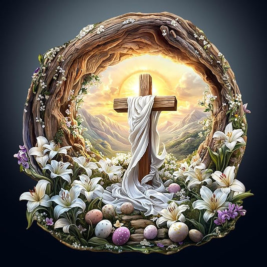 KAAYEE Wooden Puzzles for Adults, 3D Vision Effect Holy Light Cross Wooden Jigsaw Puzzle Unique Shape Wood Puzzle Adult, 3D Effect Flat Puzzle Birthday Family Game (S-8.5 * 8.4 in-100pcs)
