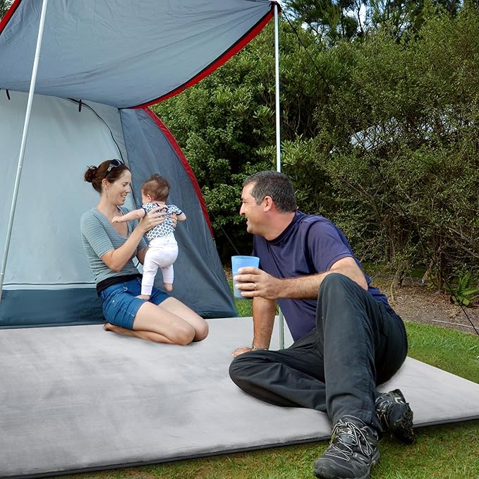 BALAPET Thick Memory Foam 50x50 Play Mat for Playpen, Super Soft Velvet Portable Baby Playpen Mat for Kids Toddler Crawling and Play, Non-Slip Bottom Playmat, Grey