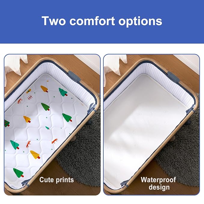 Baby Bassinet Mattress 30 x 20 inches- Firm Support and Comfort Premium Foam,Noiseless and Odorless,Hypoallergenic Small Crib Mattress, Fits Moses Basket, Dual Sided with Soft Breathable Fabric