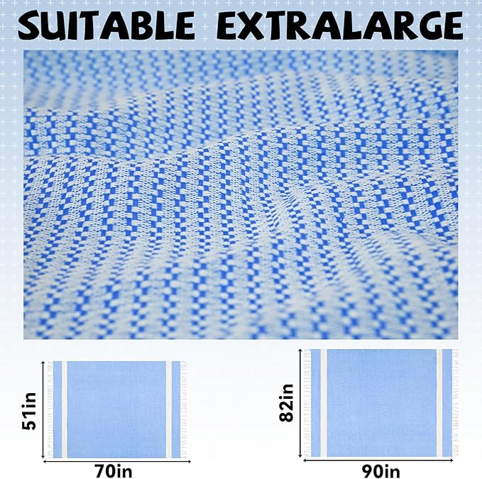 Jumbo Turkish Beach Towel Blanket Picnic Ourtdoor Mat Oversized Sandproof Fast Dry Thin Extra Large Xl Big Huge Compact Soft Cotton Neutral Cute Summer Vacation Gifts Travel Essential Cruise Ship Item