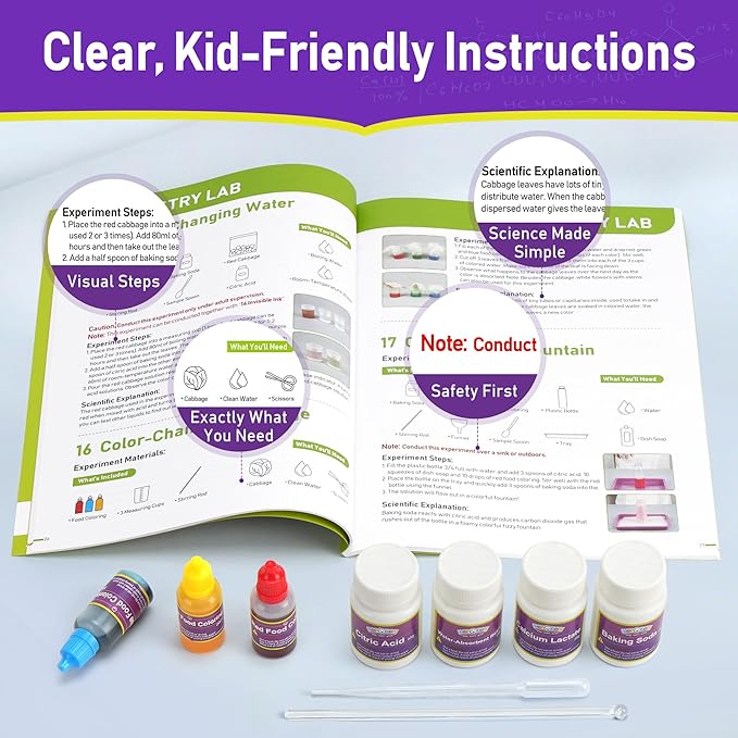 BenBen Science Kits for Kids Age 8-12, 105 Experiments Educational Toy, STEM Toys for 6 7 8 Year Old Boys Girls Birthday Gift, Science Kits for Kids Age 5-7, Chemistry Set for Homeschooling