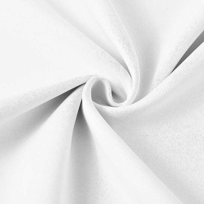 KEQIAOSUOCAI Pleated White Curtains 63 Inches Long,Half Blackout Room Darkening Short Window Curtain 63 Inch Length 2 Panel Set,Pinch Pleated Curtains with Hooks,40 by 63,Set of 2