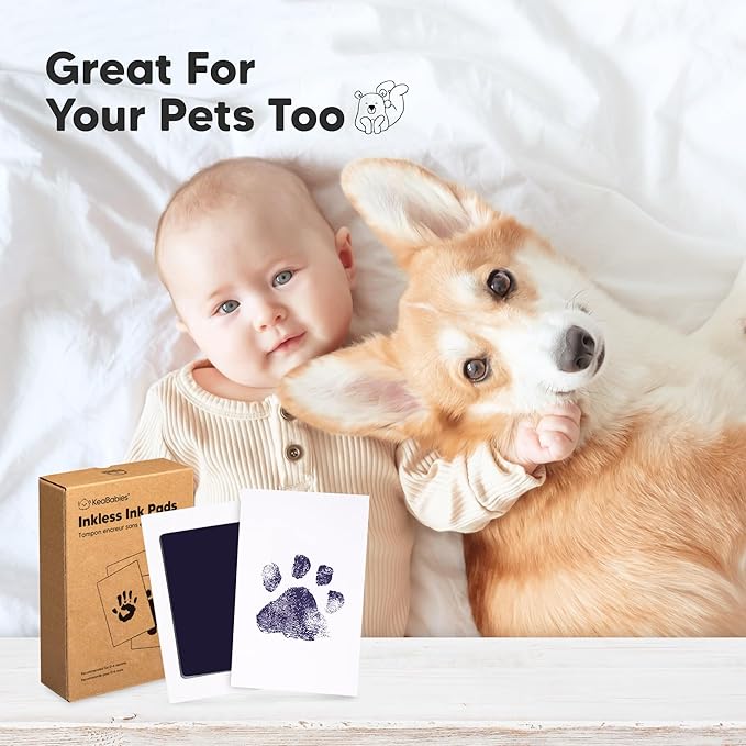 4-Pack Inkless Baby Hand and Footprint Kit - Mess Free Ink Pad for Newborn Keepsake, Dog Nose & Paw Print Kit, Clean Touch Ink Pad for Baby Hand & Footprints, Ideal New Mom Gifts (Twilight)