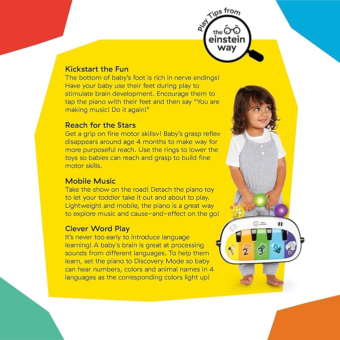 Baby Einstein 4-in-1 Kickin' Tunes Music and Language Play Gym and Piano Tummy Time Activity Mat