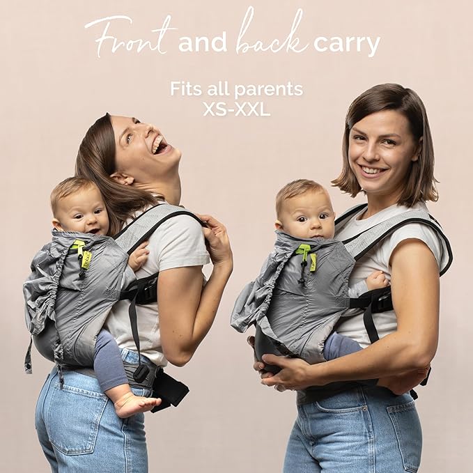 Boba Air Ultra-Lightweight Baby Carrier and Toddler Backpack - Baby Hiking Carrier 3 Months (15-45lbs) - Toddler Backpack and Baby Carrier (Grey)