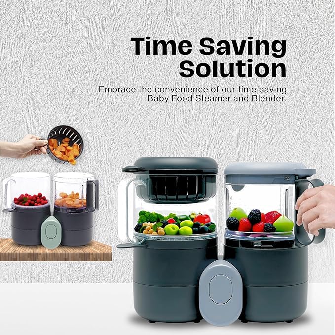 Baby Food Maker Steamer and Blender - Multifunction Baby Food Processor and Steamer w/Blender, Defrosting & Reheating - Use as Puree Maker and Grinder Machine for Feeding Set Essentials (2 Liters)