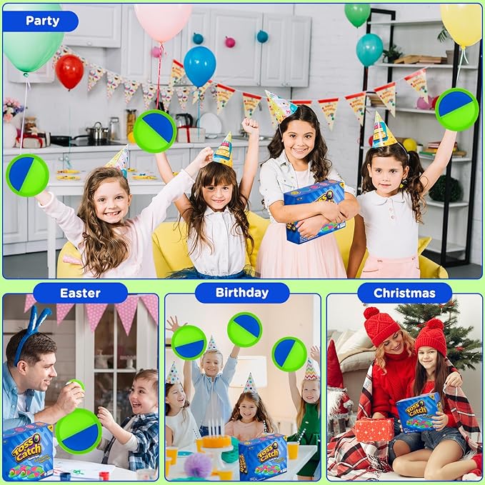 Ayeboovi Toss and Catch Ball Game Outdoor Beach Pool Toys for Kids Games 6 Paddle 3 Balls Pool Beach Lawn Yard Games 3 4 5 6 7 8+ Year Old Toddler Boys Girls Birthday Gift
