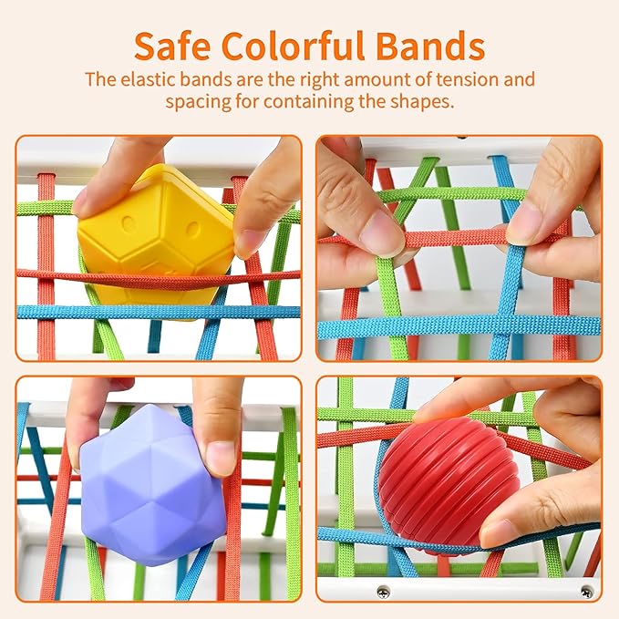 Baby Sensory Activity Toys for 1 Year Old Boy Girl Gifts, Sensory Shape Sorter Cube with Soft Textured Balls for 6 12 18 Months Infants Motor Skills Early Development, Toddlers 1 2 Birthday Gift