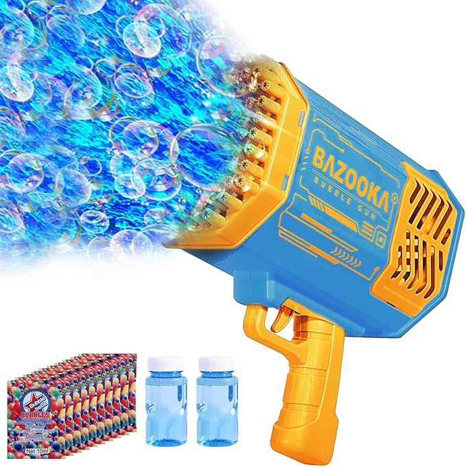 Bubble Machine Gun Kids Toys, Bubble Gun with Colorful Lights and Thousands Bubbles, Outdoor Toy Birthday Party Halloween Favors for Boys Girls Age 3 4 5 6 7 8 9 10 11 12 Years Old