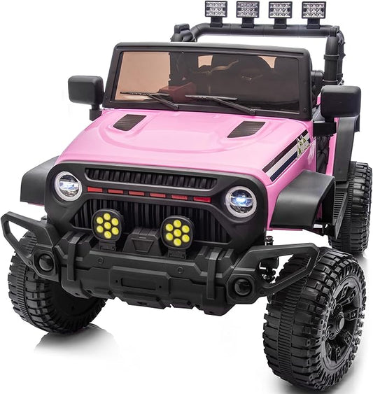 24V Kids Ride on Car, Kids Electric Vehicles Car Ride on Toy Truck for Toddlers w/Remote Control, 400W Motor - Light Pink