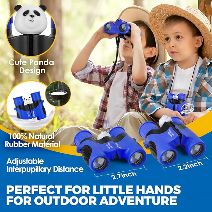 Binoculars for Kids, Toys for 3-12 Year Old Girls and Boys, Bird Watching Hiking 4 5 6 7 8 9 Year Old Girl Boy Christmas Birthday Gifts, Outdoor Toys for Kid Set with Magnifying Glass & Compass