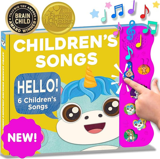 Children's Songs: Musical Toys & Interactive Sound Book for Toddlers 1-3, Baby’s First Year Music Book Gift, Singing Book for 1 Year Old Toddler & Kids, Nursery Rhymes Musical Books & Educational Toy