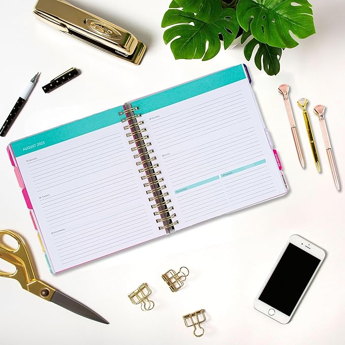 2025-2026 Monthly Large Planner- Daily, Weekly & Monthly Organizer with 3 Pens & Stickers - Organized Chaos Pink, January 2025 to June 2026, Stylish & Durable