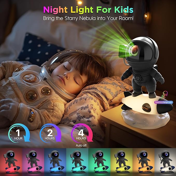 Astronaut Galaxy Projector for Bedroom, Star Projector Galaxy Light with App & Remote Control, White Noises, Bluetooth Speaker, Rocket Night Light for Kids, Ceiling, Gifts, Room Decor