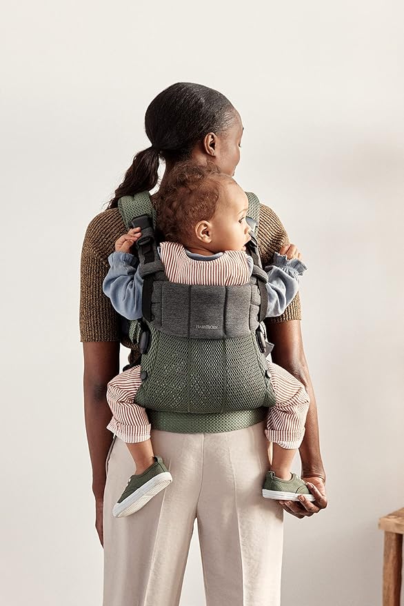 BabyBjörn Baby Carrier Harmony, Dark Green, 3D Mesh | 3-in-1 Ergonomic Baby Carrier; Newborn, Facing-in, Outward-Facing, and Back Carrying Positions Supported (7-40 lbs), Newborn to Toddler