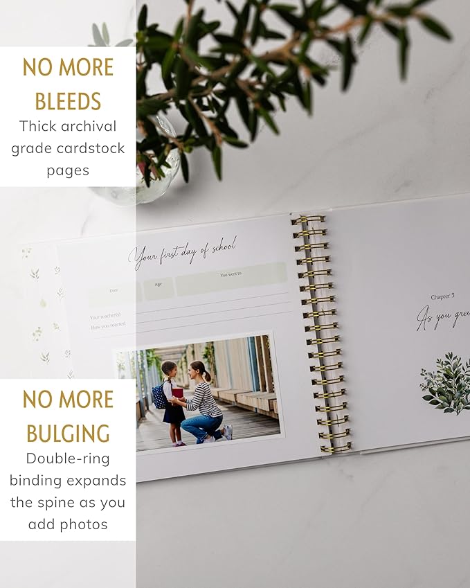 Baby Books for Baby Shower - Gift Unisex Botanical Garden Keepsake Memory Journal to Log Pregnancy and Newborn Milestones - Photo Album Scrap Books for Girl or Boy - New Parents Must Have Essentials