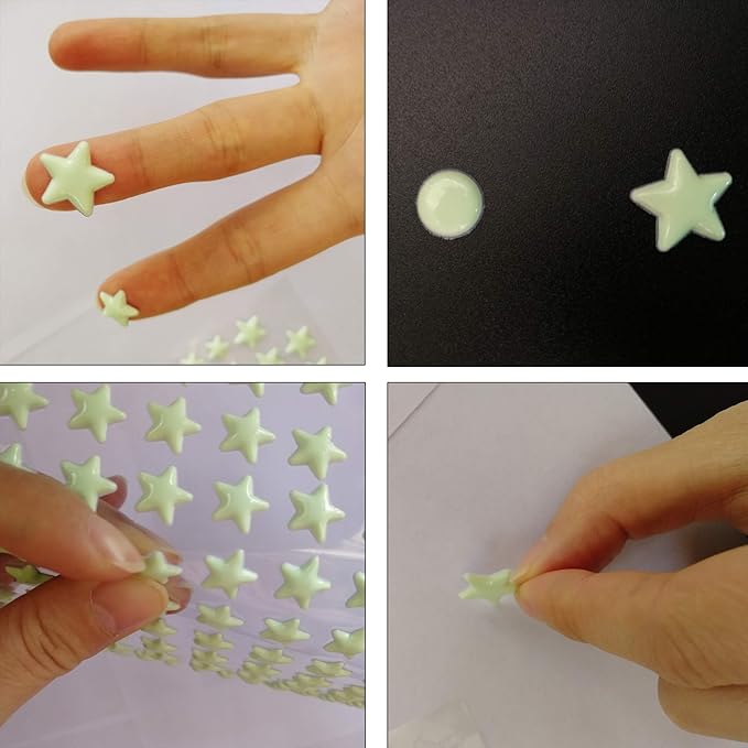 1230 PCS Glow in The Dark Stars Wall Stickers, 3D Adhesive Dots Decor Starry Sky Decor for Kids Bedroom, Beautiful Wall Decals (Blue)