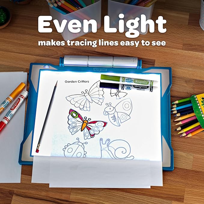 Crayola Light Up Tracing Pad - Blue, Drawing & Tracing Projector for Kids, Sketching Light Box Table, Toys for Kids, Gift for Girls & Boys, Ages 6+