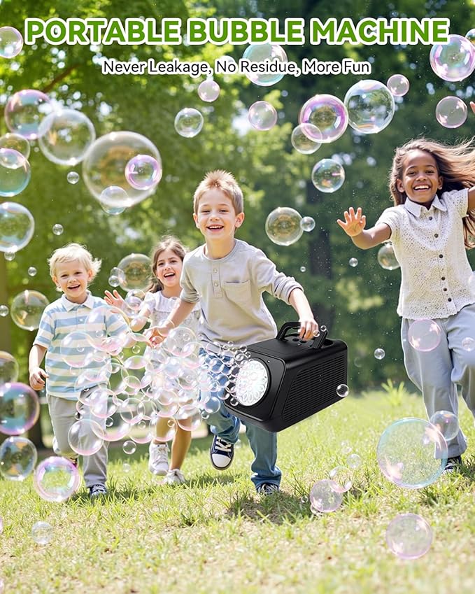 Bubble Machine Rotating Bubble Maker for Kids - 20000+ Big Bubbles Per Minute Bubbles for Toddlers 1-3| Rechargeable Atomatic Bubble Blower for Indoor Outdoor Party Weeding