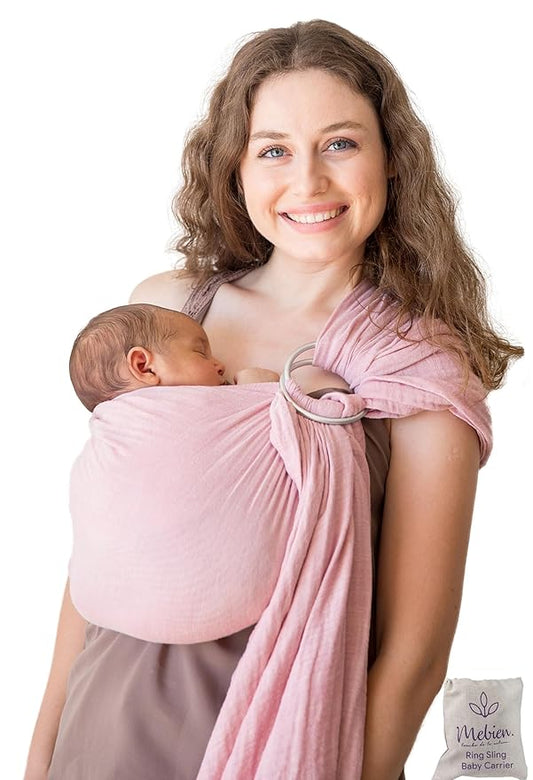 Baby Carrier Sling – Breathable 100% Cotton Wrap for Infant Support, Rose Sling Ring – Adjustable Muslin Fabric, Baby Carrier Newborn to Toddler – Soft Chest Hold for Travel