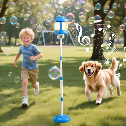 Bubble Machine for Kids Bubble Blower Maker with Lights and Music Automatic Bubble Stand Machine for Parties Birthday Wedding Toddlers Kid Summer Outdoor Toys