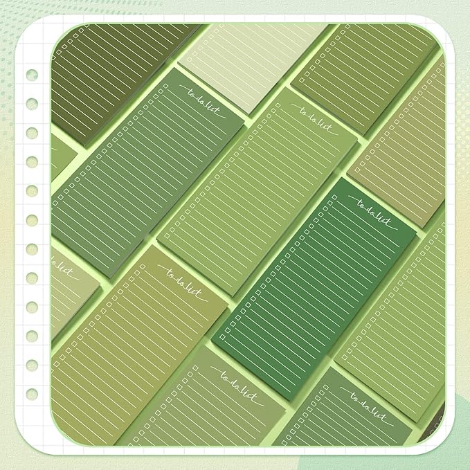 Censen 10 Pack 500 Sheets To Do List Notes Daily Checklist Notepads with 50 Sheets Each Undated Color Memo Pad Block Shopping List Pad Weekly Plan Notepad Organizer Planners(Gradient Green,Lined)