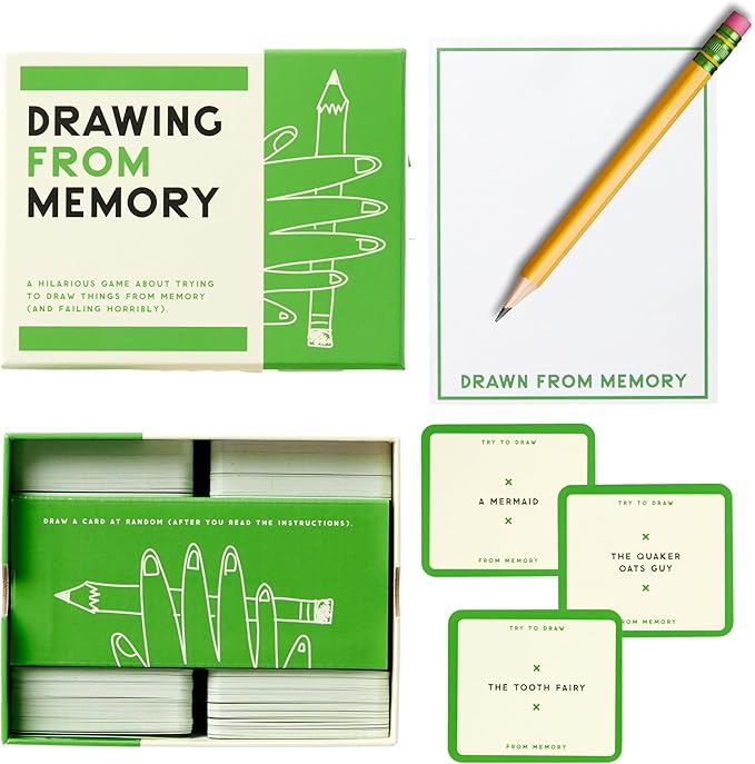 Brass Monkey Drawing from Memory - Social Party Game with 300+ Game Card Prompts for Drawing from Memory