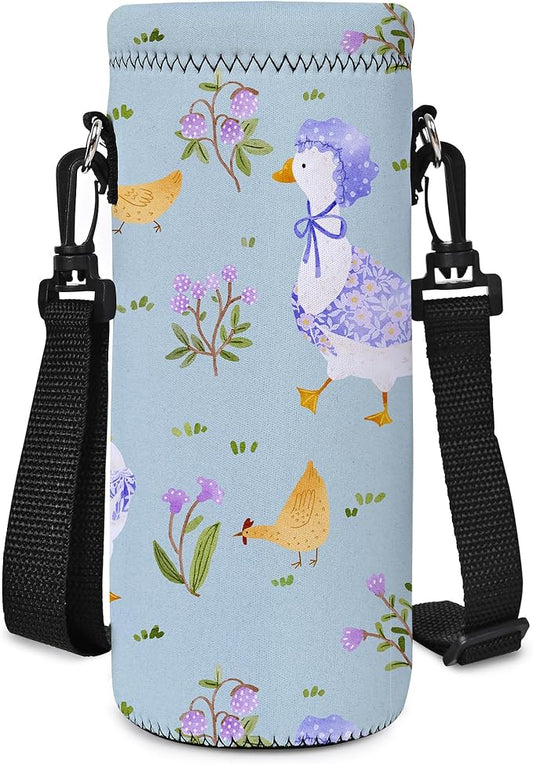 AUPET Water Bottle Sling Bag Carrier Crossbody Sleeve,Insulated Neoprene Bottle Case Holder Pouch Cover 500ML/17oz with Shoulder Strap for Walking Women Men