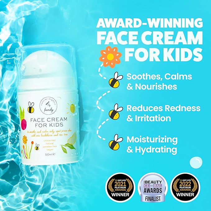 Award-Winning Kids Face Cream - Gentle & Calming Moisturizer with Natural Ingredients for Sensitive & All Skin Types - Fragrance-Free
