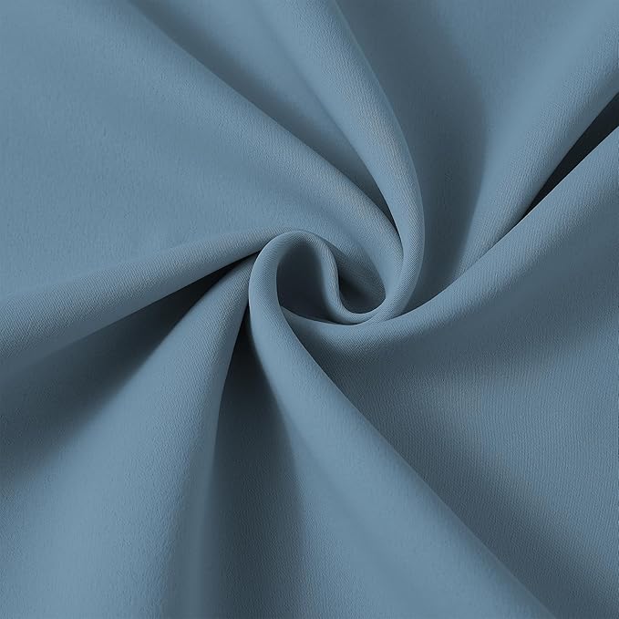 KEQIAOSUOCAI Pinch Pleated Patio Sliding Door Curtains 102 Inch Length, Blackout Room Divider Curtain Drapes for Living Room Dining Room French Door(Dusty Blue, 100 Inch Wide per Panel, 2 Panels)
