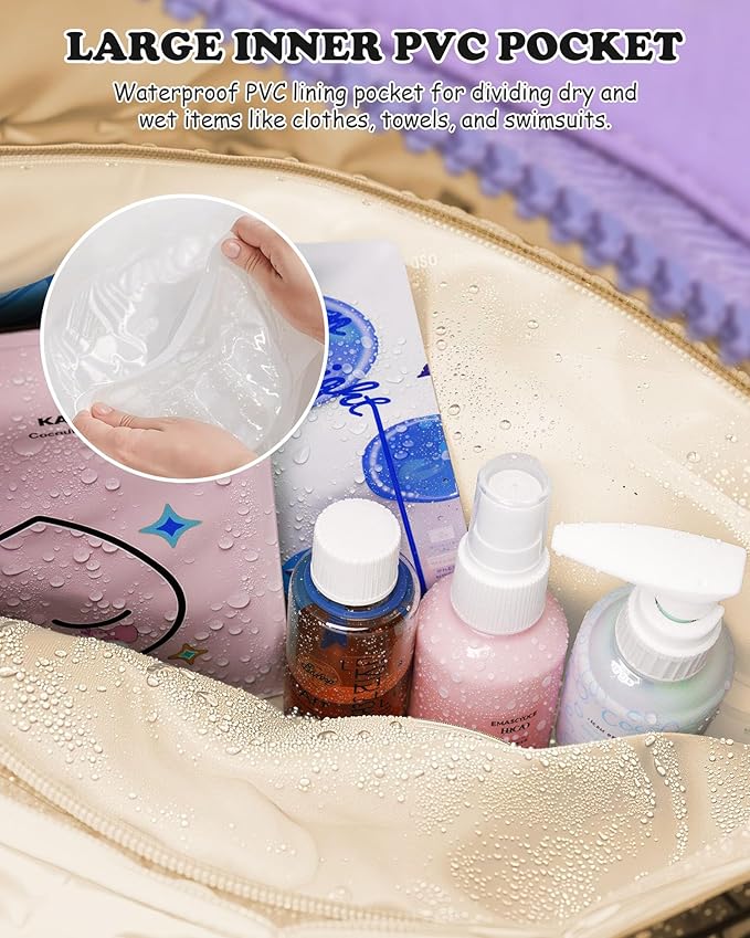Initial Duffle Bag, Carry On Bags for Women，Gifts for Granddaughter-Overnight Bag with Wet Pocket，Lightweight Travel Bags Personalized Gym Tote with Makeup Pouch