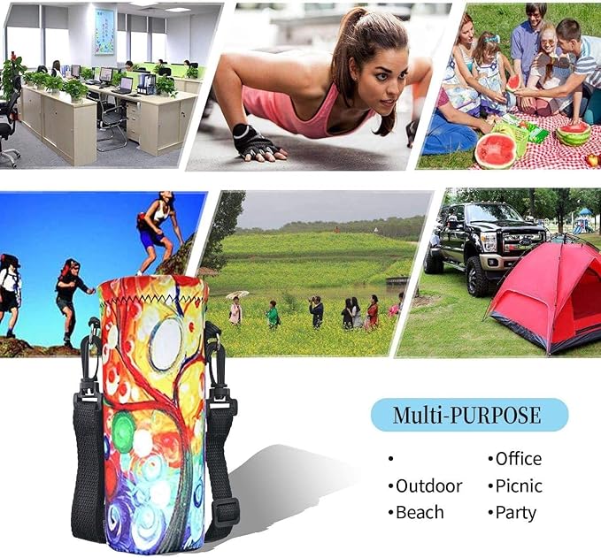 AUPET Water Bottle Bag Carrier,24oz/32oz Insulated Neoprene bottle Sling Holder Case Pouch Cover for 1000ML/750ML Bottles with Shoulder Strap for walking