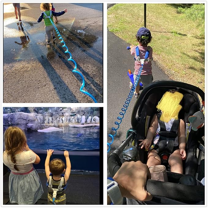 Baby Anti Lost Wrist Link -Anti Lost Backpack Leash Baby Leash Safety Walking Leash Wrist Link with Upgraded Safety Locks for Kids Toddler Leash Anti Lost (2 in 1 Dark Blue 8.2 Foot) …