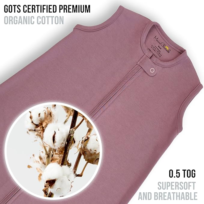 Baby Sleep Sack 1.0 TOG, Organic Cotton Baby Wearable Blanket with Two-Way Zipper, Swaddle Transition Baby Sleeping Bag, All-Season Sleep Sack for Newborn Infant Toddler Boy Girl, 2-Pack, 18-24 Month