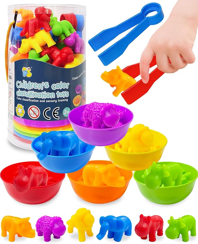 Counting Animals Montessori Toys for 3 4 5 Years Old Boys Girls, Preschool Learning Activities Kindergarten Educational Sensory Toys Gifts for Kids Toddlers