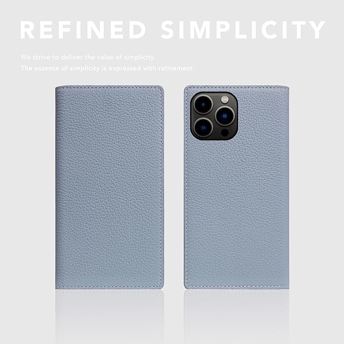 D8 Full Grain Leather Wallet Case for iPhone 15 Pro Max - [2-in-1] Handcrafted Detachable Diary Style with Magnetic MagSafe Back Cover, Gift Box Included (Powder Blue)