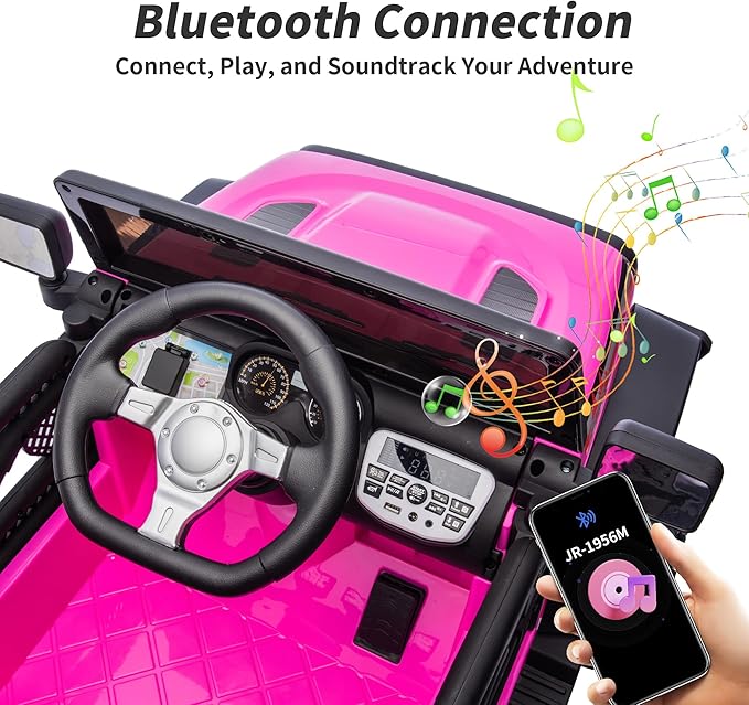 24V Kids Ride on Toy, Kids Electric Vehicles Car Ride on Car Truck for Toddlers with Remote Control, 2x200W Motor - Pink