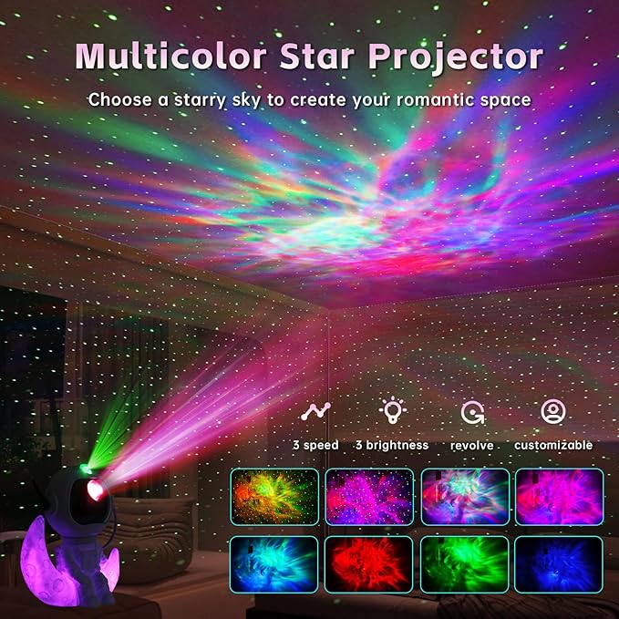 Astronaut Galaxy Projector Night Light - Nebula Star Projector with Timer & Remote, Room Decor for Kids Adults, Christmas Birthday Valentines Day Gift